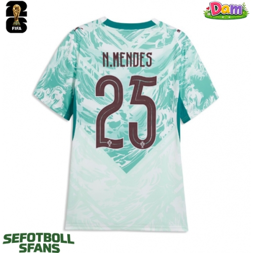 Portugal Nuno Mendes #25 Bortatröja Kvinnor VM 2026 Kortärmad